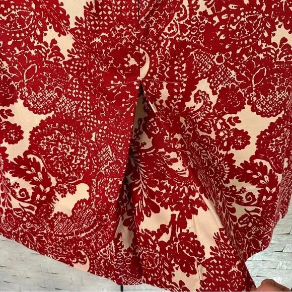 Talbots Red Floral Paisley front plate, Mini Skirt Women’s feminine plus Size - Picture 3 of 8